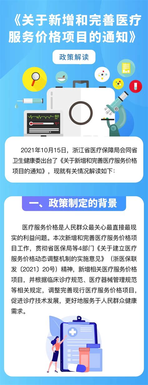 （一图读懂）《关于新增和完善医疗服务价格项目的通知》政策解读