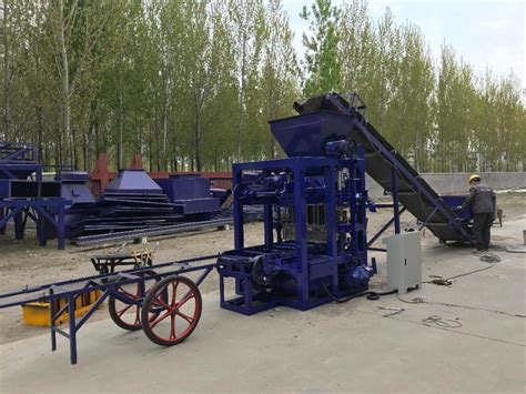 Qt4 24 Semi Automatic Cement Hollow Blocks Making Machine Production