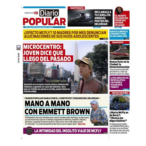 La Tapa De DIARIO POPULAR En Homenaje A Volver Al Futuro