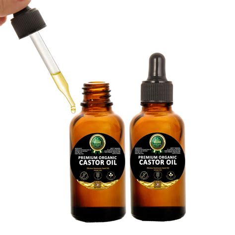 The Best Organic Castor Oil 100 Pure And Certified Amber Glass Bo