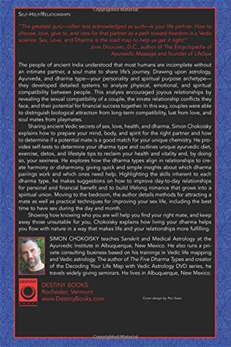 Sex Love And Dharma Ancient Wisdom For Modern Relationships Spirit Type