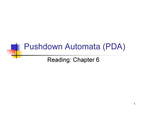 Pda Introduction To Pushdown Automata Pushdown Automata Pda