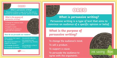 Oreo What Is Persuasive Writing Display Poster Twinkl