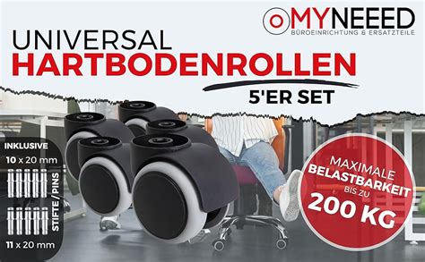 Myneeed Universal B Rostuhl Rollen Ohne Stifte Mit Mm Mm Stifte