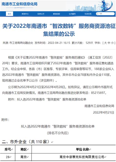 入围喜报 中新赛克海睿思成功入围“南通市智改数转服务商资源池入选名单”南通市22年智改数转服务商名单 Csdn博客