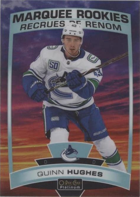 2019 20 O Pee Chee Platinum Marquee Rookies Sunset 190 Quinn Hughes