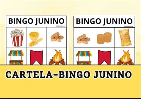 BINGO JUNINO Bingo Junino Atividades Festa Junina