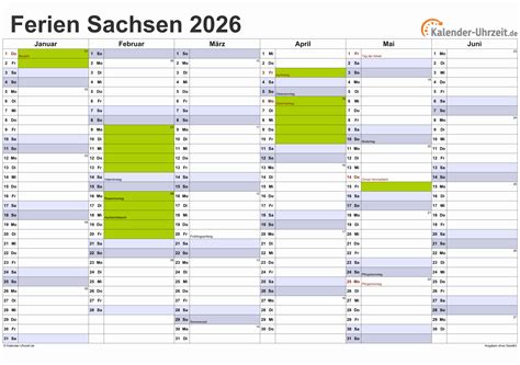 Ferien Sachsen Ferienkalender Zum Ausdrucken