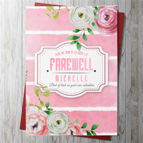 Farewell Card Personalise Personalised Farewell Card