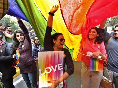 Lgbt Pride Parade Striped In Colours Delhi Demands Free Love