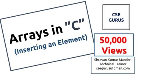 Inserting An Element In An Array C Program YouTube