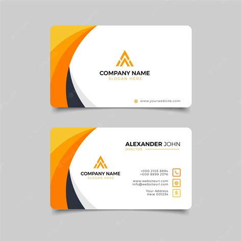 Premium Vector Modern Business Card Black And Yellow Corporate