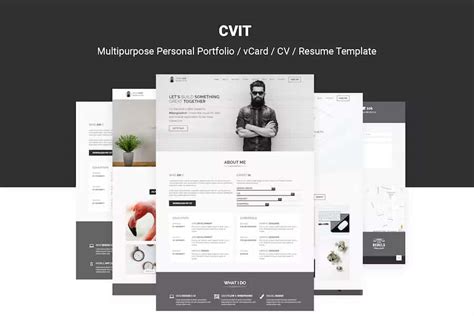 CVIT Multipurpose Personal Portfolio VCard CV Resume Template Latest