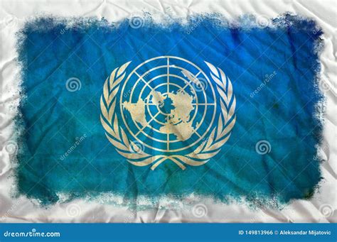 Grunge United Nations Flag United Nations Flag With Waving Grunge