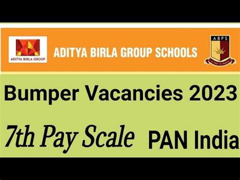 Most Reputed School Vacancy Aditya Birla School Recruitment