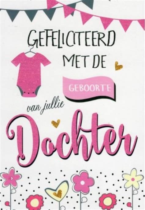 Gefeliciteerd Met De Geboorte Van Jullie Dochter Een Kleurrijke Kaart