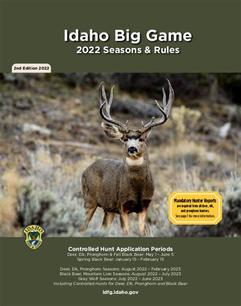 2024 Idaho Big Game Regulations - Eleni Tuesday