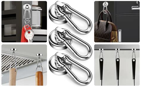 FINDMAG 4 Pack Magnetic Hooks 45 5 KG 100 LBS Strong Magnet With Hook