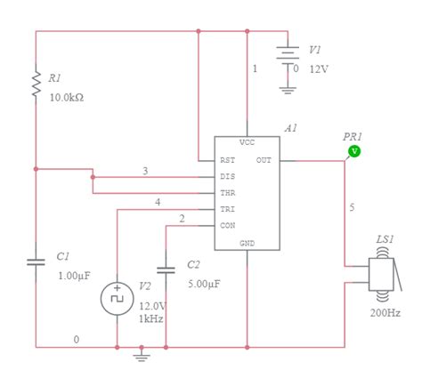 MONOSTABLE MULTIVIBRATOR using 555 Timer - Multisim Live