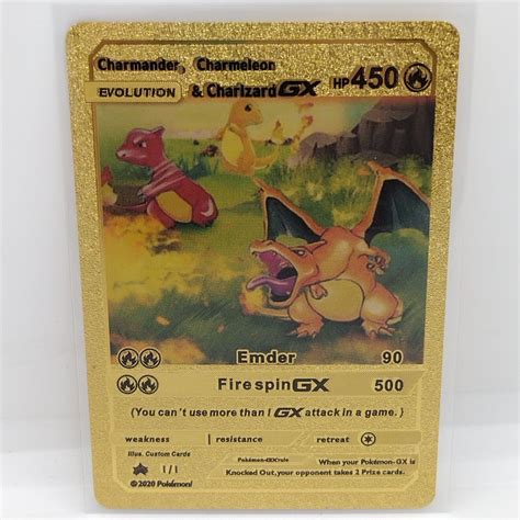 Mavin Pokémon Charmander Charmeleon Charizard GX Gold Foil Pokemon