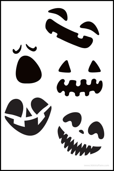 25 FREE Creepy Jack o'lantern Faces Printable Stencils - NP