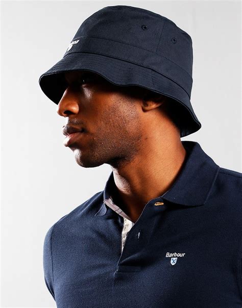 Barbour Cascade Bucket Hat Navy Terraces Menswear