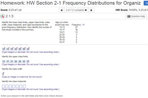 Solved Homework HW Section 2 1 Frequency Distributions For Chegg