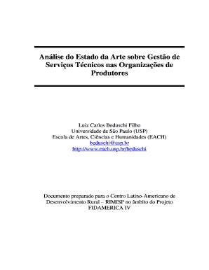 Fillable Online Anlise Do Estado Da Arte Sobre Gesto De Servios