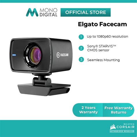 Corsair Elgato Facecam Premium P Usb Webcam With Elgato Prime