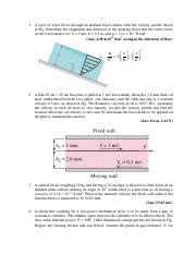 Final Ansers Assgnment No A Layer Of Water Flows Through An