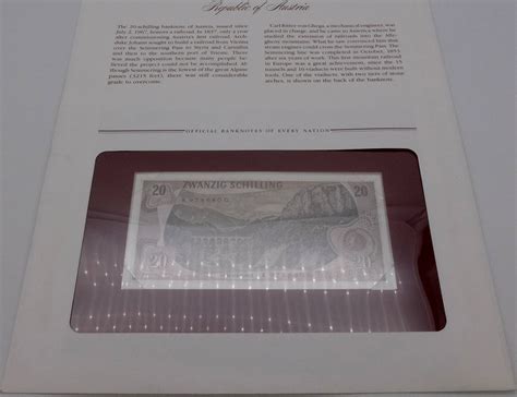 Republik Sterreich Schilling Banknote Carl Ritter Von Ghega