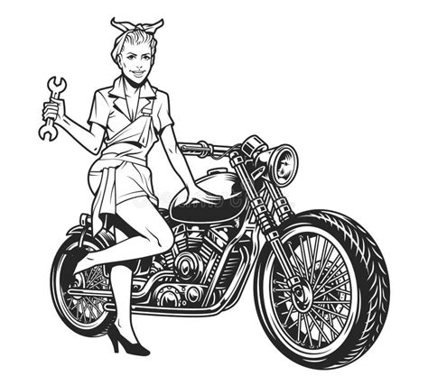 Pin Up Moto Stock Illustrations 13 Pin Up Moto Stock Illustrations