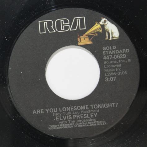 Elvis Presley Are You Lonesome Tonight Si Us Rca Gold