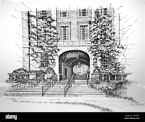 English Old Sketch Of Upham Hall Miami University 397 Old Upham