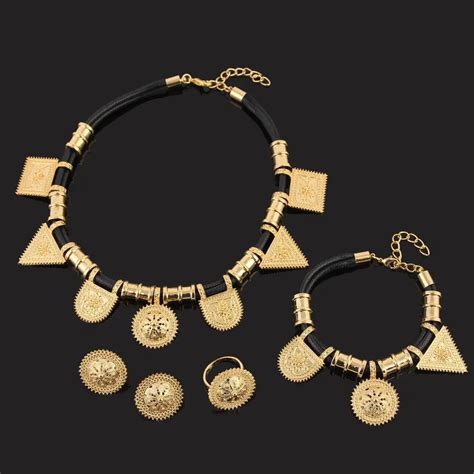 Triangel New Design Ethiopian Jewelry Set Gold Color K Eritrea