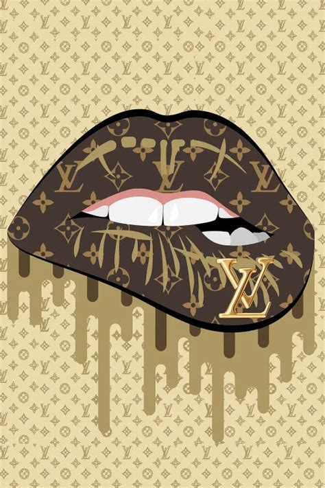 Louis Vuitton Gold Lips Canvas Art By Julie Schreiber Icanvas