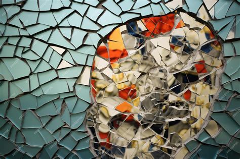 Premium AI Image | Broken mirror pieces forming an abstract mosaic