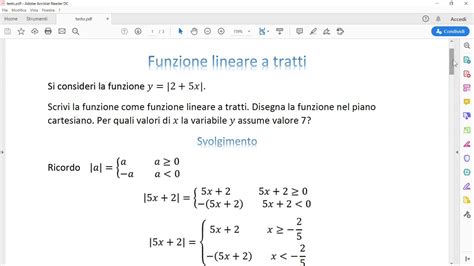 Funzione Lineare A Tratti Modulo Esercizio Svolto YouTube