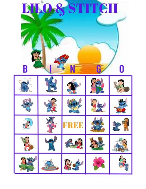 Buy Lilo And Stitch Bingo Lilo And Stitch Party Bingo Printable Lilo