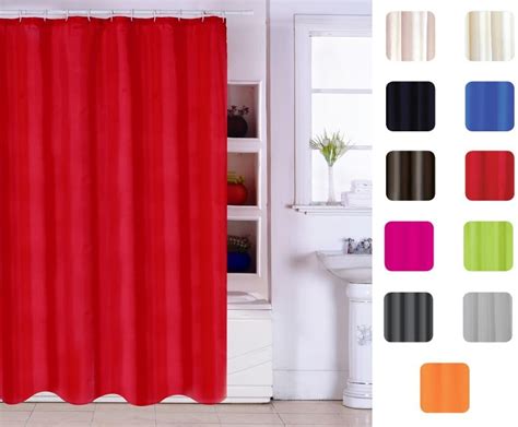 Msv Polyester Shower Curtain 180 X 200 Cm Rojo Red Uk