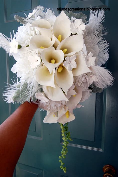 Feather Wedding Bouquet And Bridesmaids Bouquets Handmade Paper