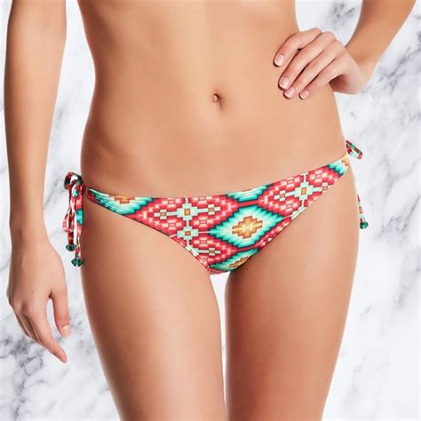 Despi Swimwear Swim Aztek Print Patterned String Bikini Bottom