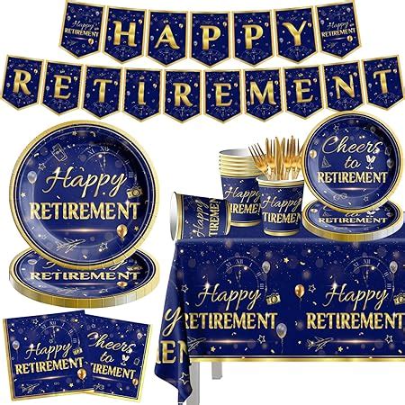 Amazon Pcs Retirement Tableware Party Decorations Happy