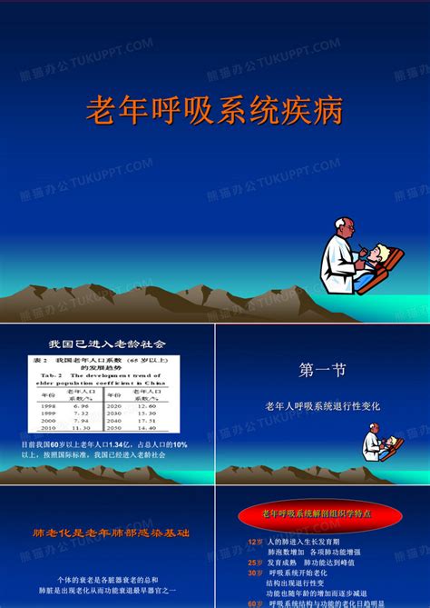 老年呼吸系统疾病PPT模板下载 编号qzwozebv 熊猫办公