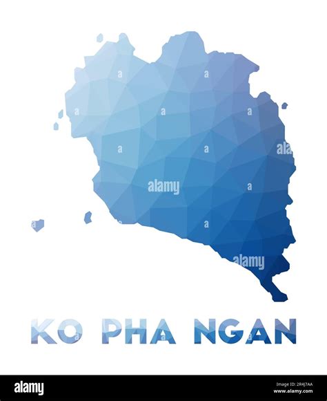 Low Poly Map Of Ko Pha Ngan Geometric Illustration Of The Island Ko