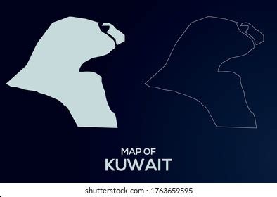 Kuwait Vector Map Silhouette Isolated High Stock Vector Royalty Free