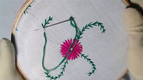 Hand Embroidery Fly Stitch For Flower Design YouTube