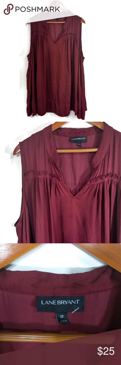 Lane Bryant Size 22 Sleeveless Flowy Blouse In Red Flowy Blouse Lane