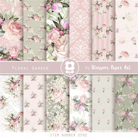 Pink Flower Scrapbook Paper