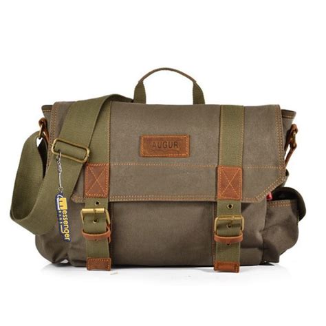 Large Retro Canvas Messenger Bag